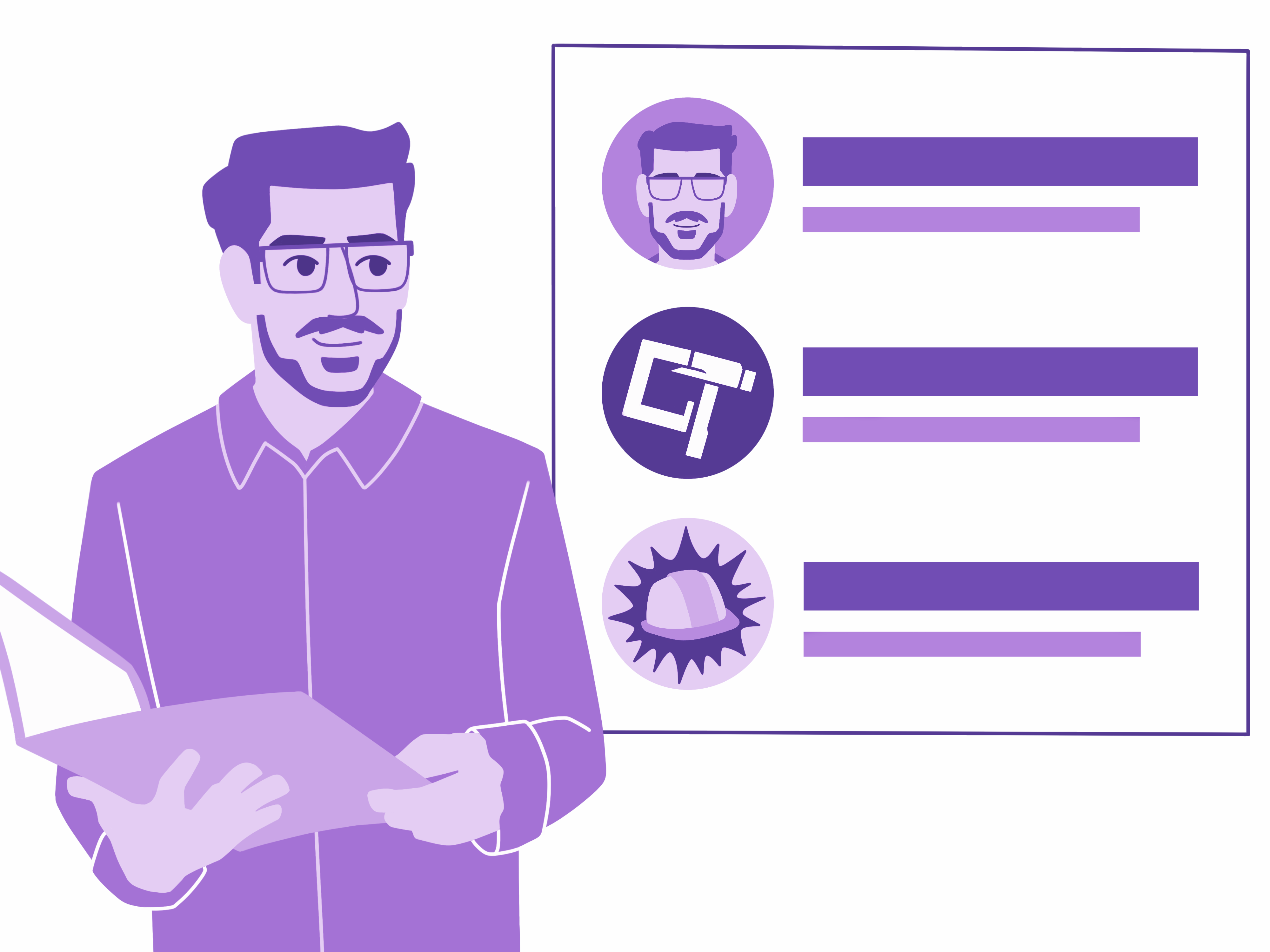 Clarence Create Profiles Illustration